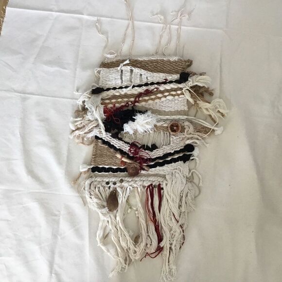 OOAK handmade woven wall hanging earth tones. A0005 - Picture 2 of 10